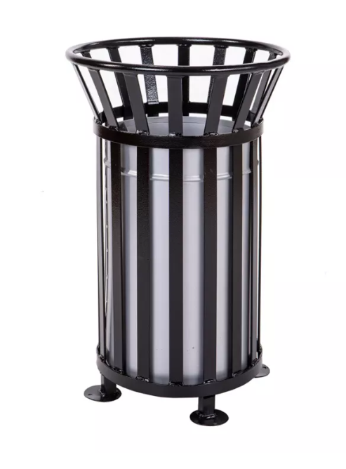 Cos stradal pentru gunoi  Negru  Metal  35 L